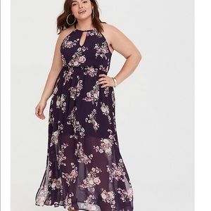 Torrid purple floral maxi dress